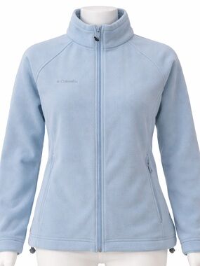 Columbia Women's Pale Blue Full-Zip Teddy Fleece Jacket